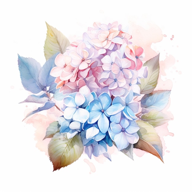 there is a watercolor painting of a bouquet of flowers generative ai