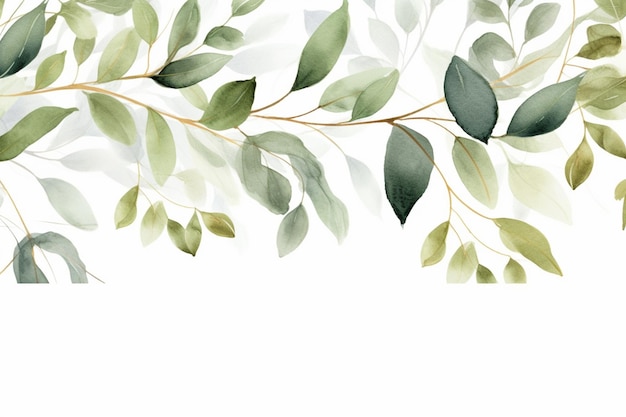 There is a watercolor painting of a branch with leaves generative ai