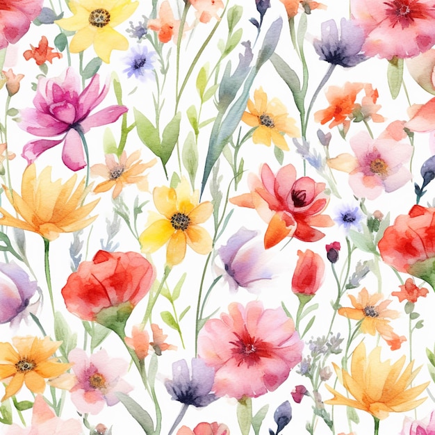 アクアカラー画で花の束を描いた ジェネレーティブ・アイ