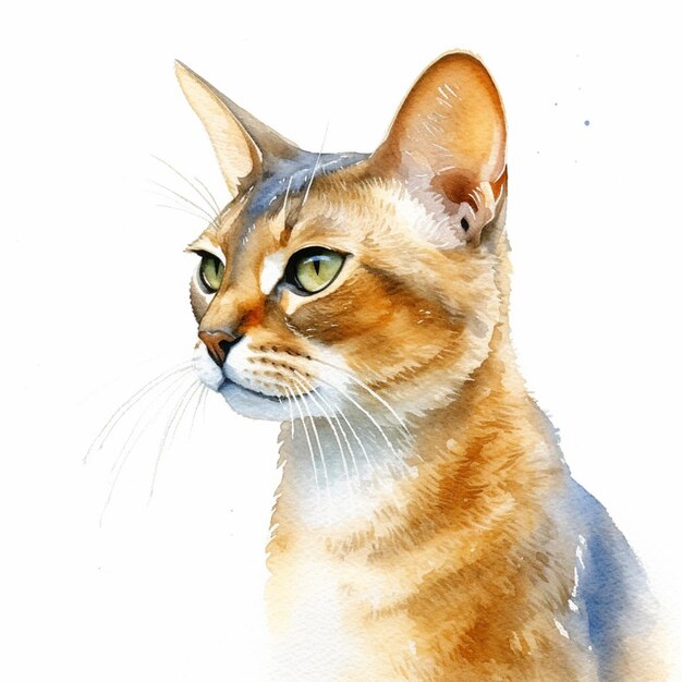 Foto c'è un dipinto ad acquerello di un gatto che guarda qualcosa di generativo