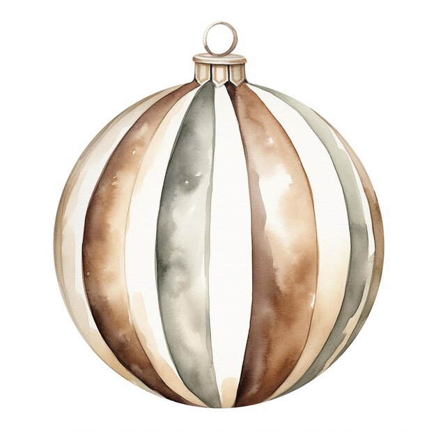 there is a watercolor painting of a christmas ornament generativ ai