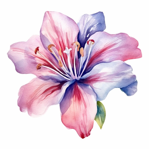 There is a watercolor painting of a flower on a white background generative ai