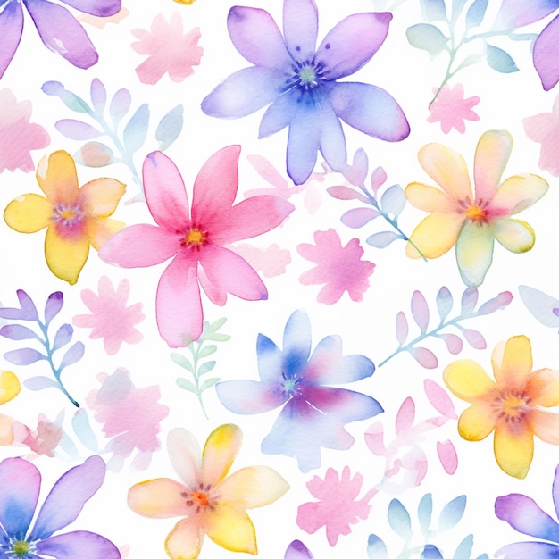 there is a watercolor painting of flowers on a white background generative ai