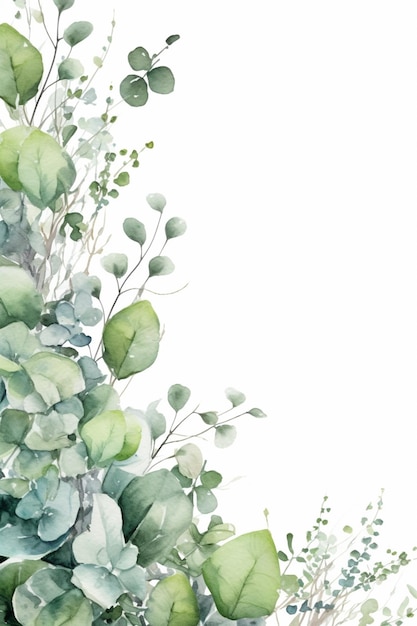 there is a watercolor painting of a green plant with leaves generative ai