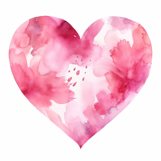 there is a watercolor painting of a heart on a white background generative ai