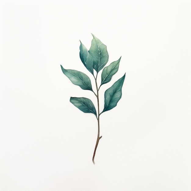 There is a watercolor painting of a leaf on a white background generative ai