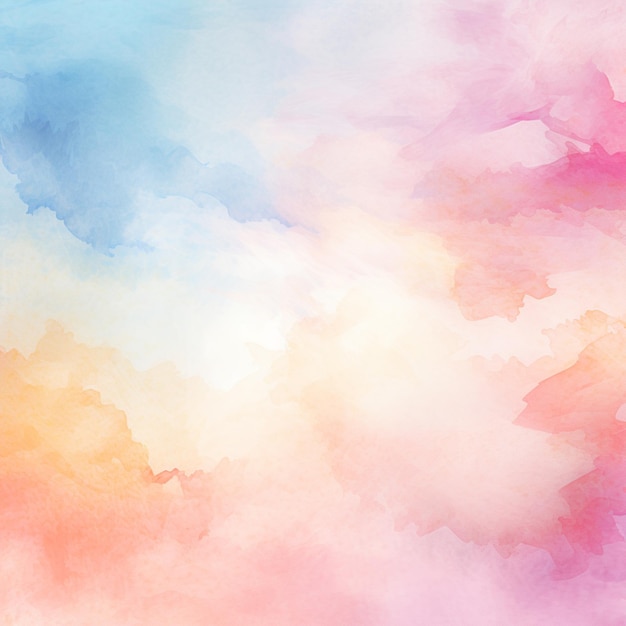 there is a watercolor painting of a sky with clouds generative ai