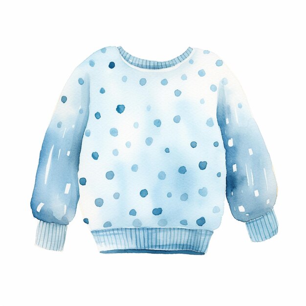 there is a watercolor painting of a sweater with polka dots generative ai