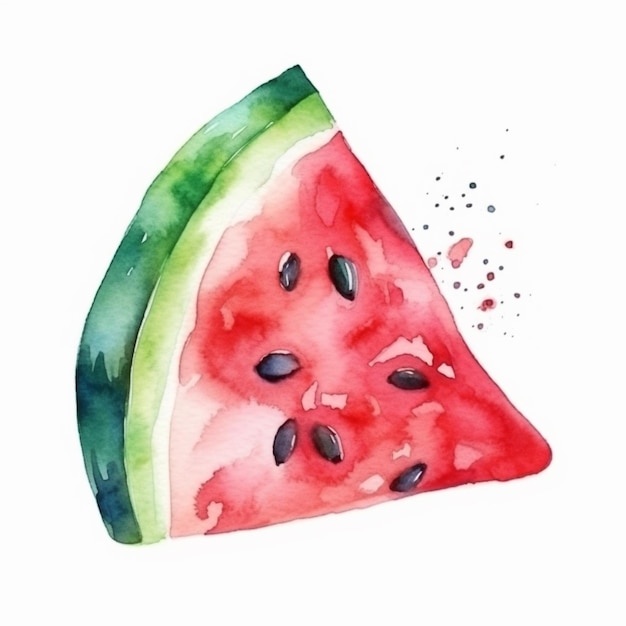 Photo there is a watermelon slice with seeds and seeds on it generative ai