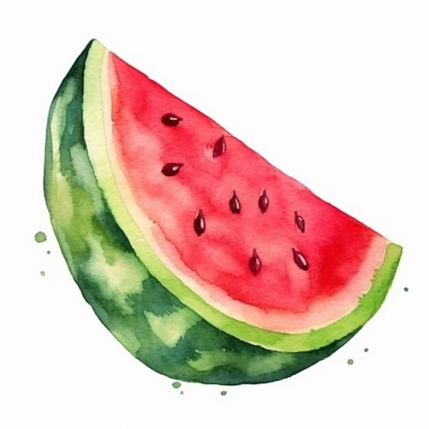 there is a watermelon that is cut in half generative ai