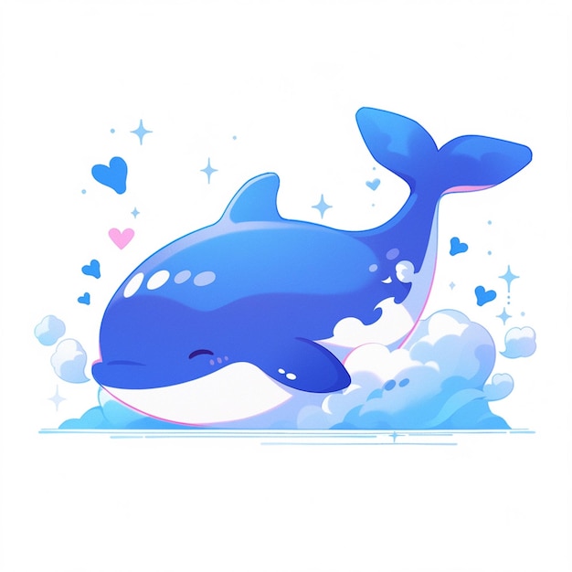 there is a whale that is floating in the water generative ai