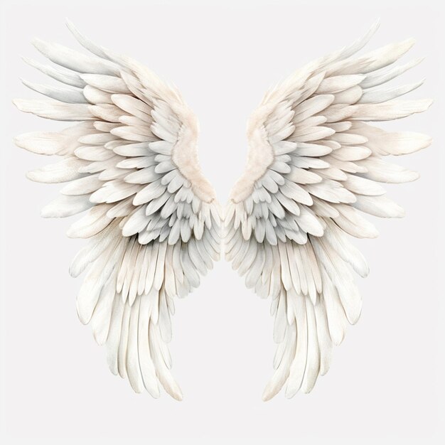 there is a white angel wing with a black and white background generative ai