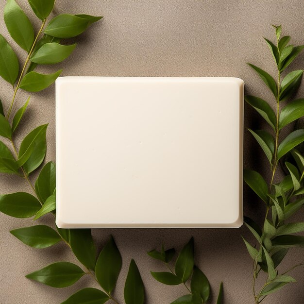 there is a white box with a green plant on it generative ai