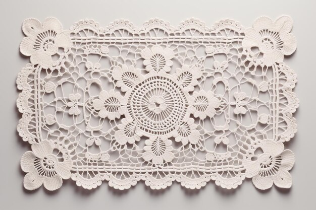 There is a white doily with a flower design on it generative ai