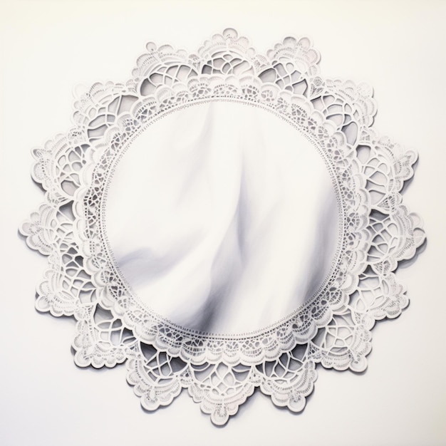 Photo there is a white doily with a white background and a white background generative ai