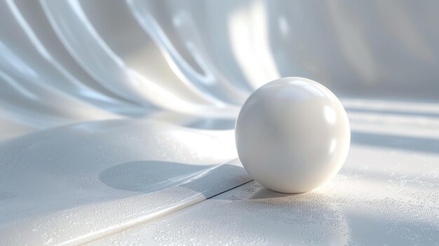 there is a white egg sitting on a white surface generative ai