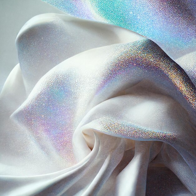 there is a white fabric with a rainbow colored design on it generative ai