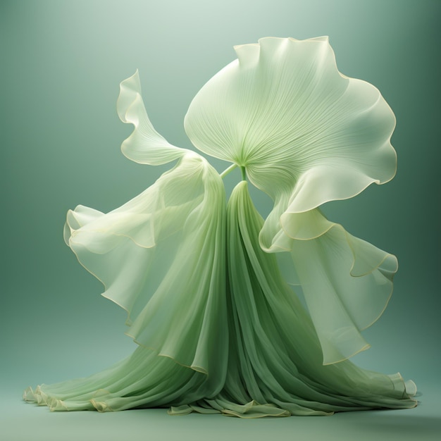 Foto c'è un fiore bianco che è in un vestito verde generativo ai