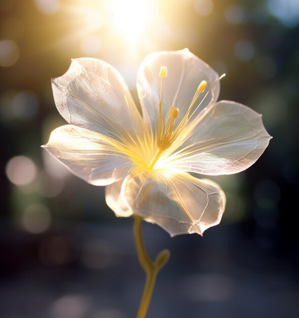 There is a white flower that is in the sunlight generative ai