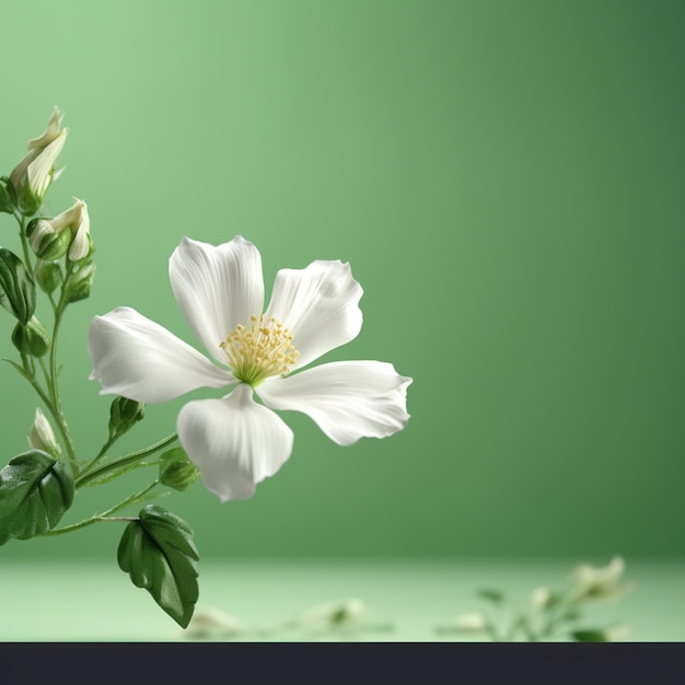 There is a white flower that is in a vase on a table generative ai