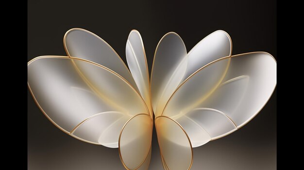 There is a white flower with gold leaves on it generative ai