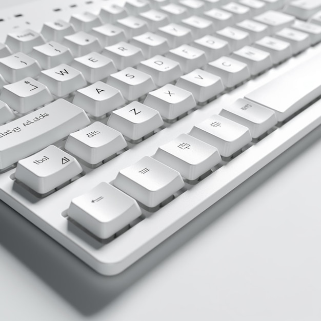 There is a white keyboard with a white key board on it generative ai