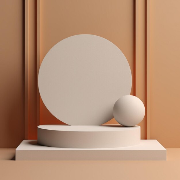 There is a white object on a pedestal with a ball generative ai