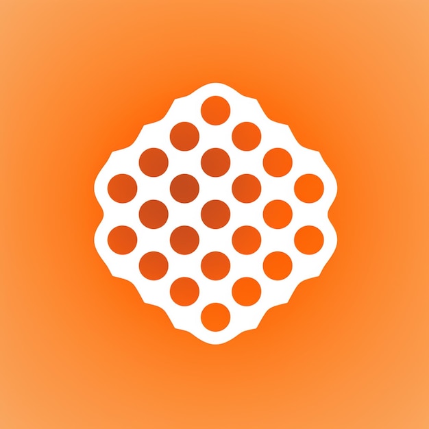 there is a white and orange polka dot pattern on a orange background generative ai