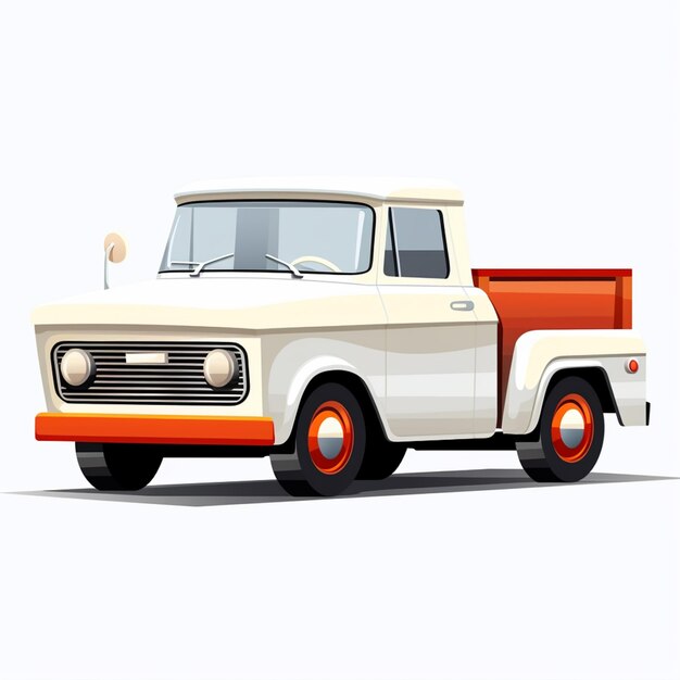 there is a white and orange truck with a red stripe generative ai