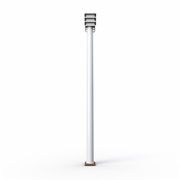 there is a white pole with a light on it generative ai