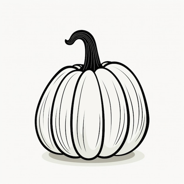 Photo there is a white pumpkin with a black top on a white background generative ai