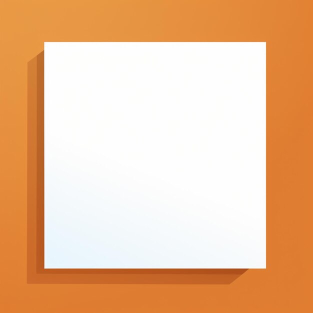 There is a white square with a shadow on an orange background generative ai