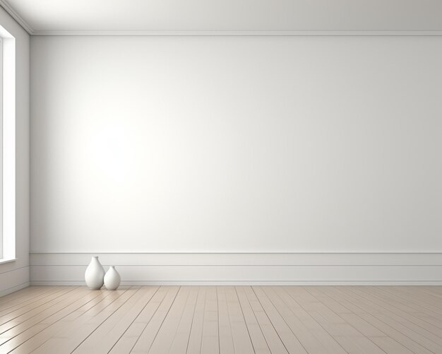 There is a white vase sitting on the floor in a room generative ai