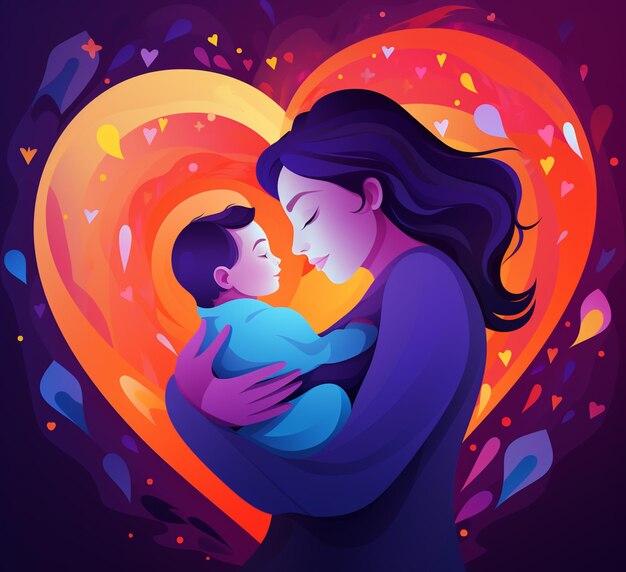 there is a woman holding a baby in her arms generative ai