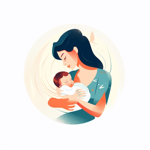 There is a woman holding a baby in her arms generative ai