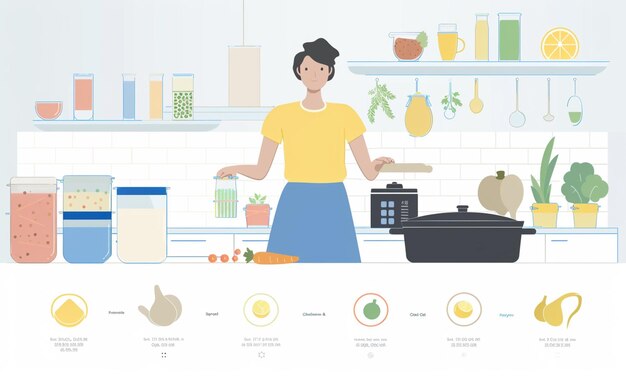Photo there is a woman standing in the kitchen preparing food generative ai