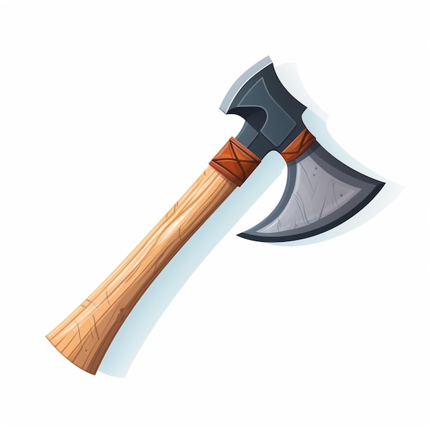 there is a wooden handle on a large axe generative ai