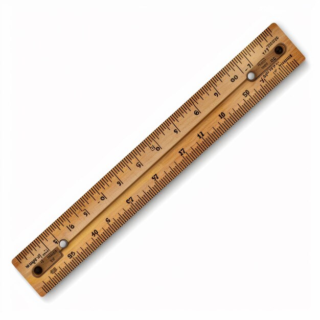Photo there is a wooden ruler with a metal handle on a white background generative ai