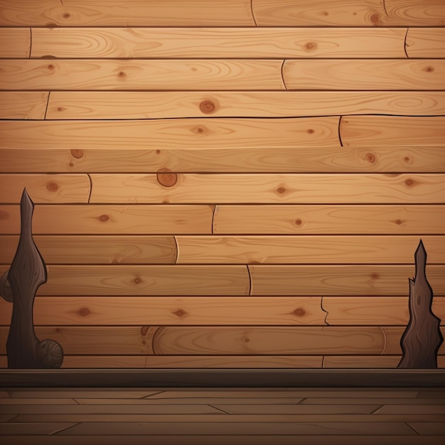 There is a wooden wall with a wooden floor and a wooden wall generative ai