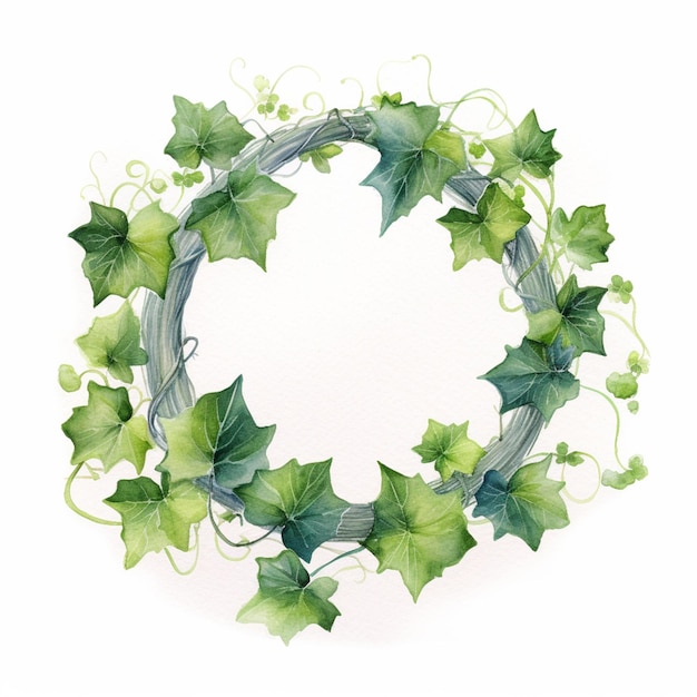 there is a wreath of ivys and vines on a white background generative ai