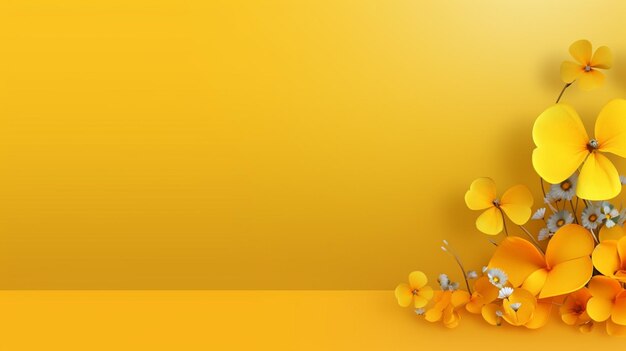 There is a yellow background with a bunch of yellow flowers generative ai