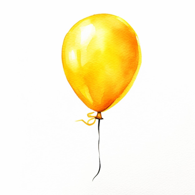 There is a yellow balloon with a bow on it generative ai