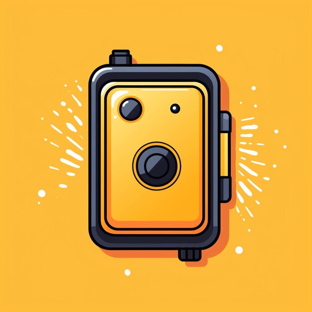 There is a yellow and black camera with a yellow background generative ai