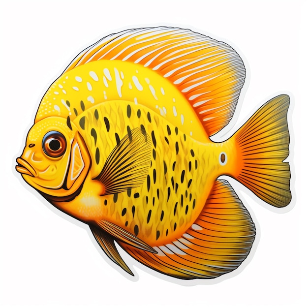 there is a yellow fish with black spots on it generative ai