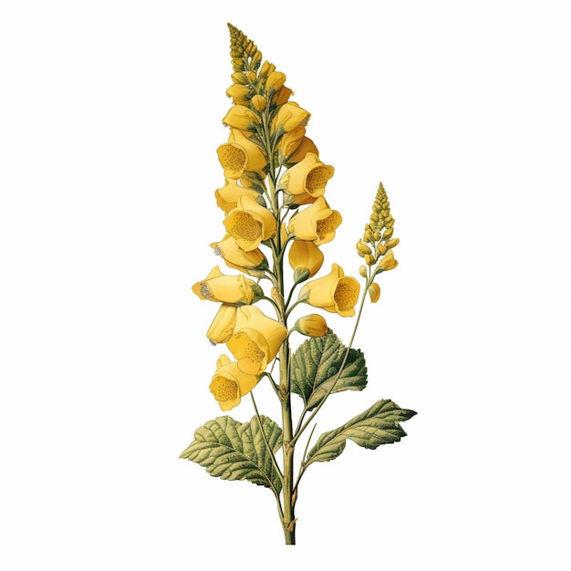 Foto c'è un fiore giallo che si trova su uno stelo con foglie ai generative