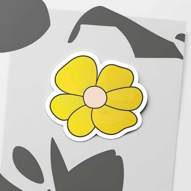 Photo there is a yellow flower on a white background with black spots generative ai