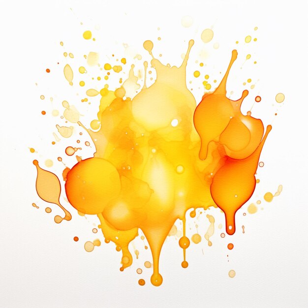 Photo there is a yellow liquid splashing on a white surface generative ai