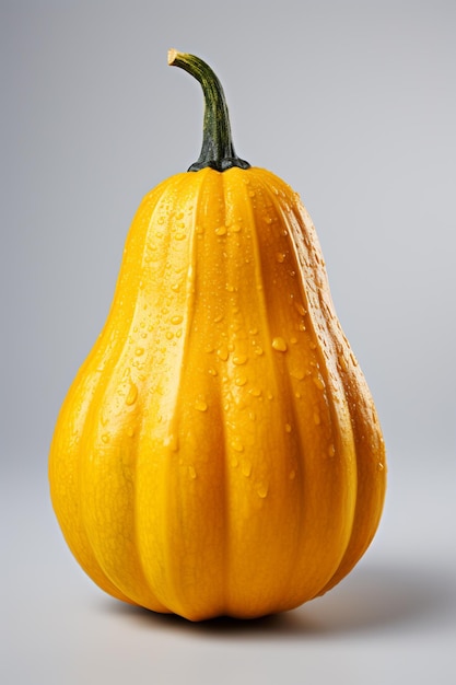 There is a yellow squash with water droplets on it generative ai