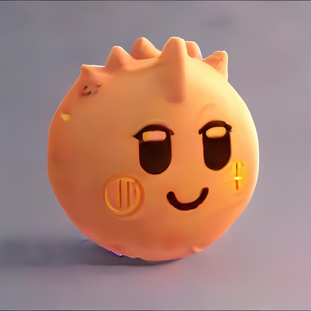 There is a yellow toy with a smiley face on it generative ai