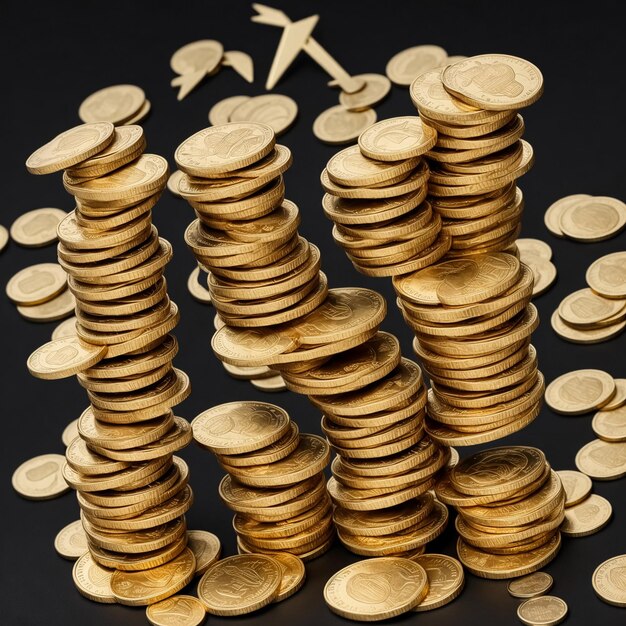 There's coins scattered around Antique gold coins generated AI